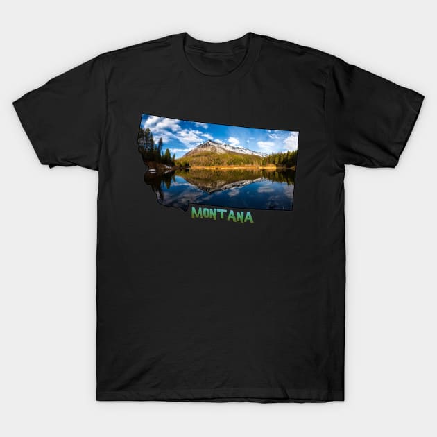 Montana State Outline (Glacier National Park) T-Shirt by gorff